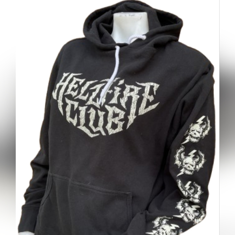 Netflix Stranger Things Black Graphic Hellfire Club Hoodie S/M